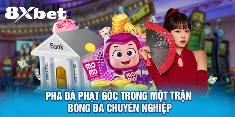 Pha đá phạt góc trong một trận bóng đá chuyên nghiệp